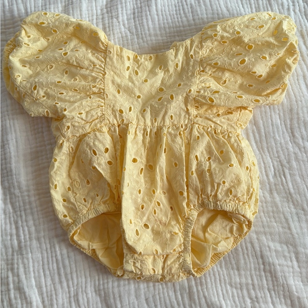 H&M Adorable Yellow Eyelet Romper